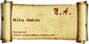 Nika Ambos névjegykártya